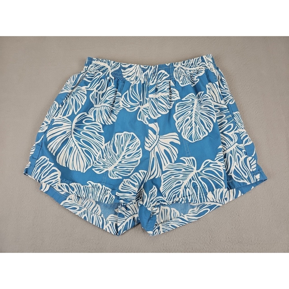 BBC‎ Wahine Hawaii Blue Floral Shorts Women's Size Large